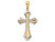 FJC Finejewelers 14k Yellow Gold with with Rhodium Bright Cut Reversible Cross Charm K9466A
