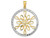 FJC Finejewelers Teardrop Cluster in White Bright Cut Round Frame Charm in 14 kt Two Tone Gold K9380C