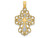 Finejewelers Beaded Lace Trim Cross with Rhodium Center Charm in 14 kt Two Tone Gold