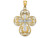 Finejewelers 14k Yellow Gold with with Rhodium Filigree Cross White Bright Cut Center with Rounded Tips Charm