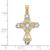 FJC Finejewelers 14k Yellow Gold with with Rhodium Cross with White Bright Cut Circle Tips Center Charm K9497A
