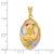 FJC Finejewelers 14k Yellow Gold with Rhodium Polished Bright Cut Sagrado Corazon Oval Charm K5588A