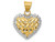 Finejewelers 14k Yellow Gold with Rhodium Polished and Bright Cut Heart Charm