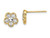 FJC Finejewelers 14k Yellow Gold with Rhodium Bright Cut Flower Post Earrings K4410A