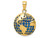 FJC Finejewelers 14k Yellow Gold Blue Enameled Globe Charm K4144A