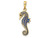 FJC Finejewelers 14k Yellow Gold 3d Blue Enameled Seahorse Charm K4181A