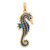 FJC Finejewelers 14k Yellow Gold 3d Blue Enameled Seahorse Charm K4179A
