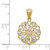 FJC Finejewelers 14k Yellow Gold with Rhodium Bright Cut Round Charm K4785A