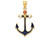 FJC Finejewelers 14k Yellow Gold Red White and Blue Enameled Anchor Charm K4201A