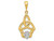 FJC Finejewelers 14k Yellow Gold with Rhodium Bright Cut Claddagh Charm K2744A
