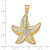 FJC Finejewelers 14k Yellow Gold with Rhodium Bright Cut Textured Starfish Charm K2946A