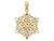 FJC Finejewelers 14k Yellow Gold with Rhodium Bright Cut Snowflake Charm K3190A
