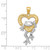 FJC Finejewelers 14k Yellow Gold and with Rhodium Bright Cut Frog in Heart Charm K3293A