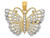FJC Finejewelers 14k Yellow Gold and with Rhodium Bright Cut Butterfly Charm K3236A