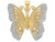 FJC Finejewelers 14k Yellow Gold with Rhodium Solid Polished Bright Cut Filigree Butterfly Charm D1340A