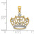 FJC Finejewelers 14k Yellow Gold White with Rhodium Bright Cut Filigree Crown Charm C4673A