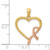 FJC Finejewelers 14k Yellow Gold Rose with Rhodium Pink Ribbon with Heart Charm C4676A