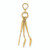 Finejewelers 10k Yellow Gold 3d Table Knife Fork Spoon Collectionmoveable Charm