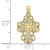 FJC Finejewelers 10k Two-tone Gold Beaded Lace Trim Cross with Rhodium Center Charm 10K9240BF