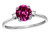 Star K 7mm Round Simulated Pink Tourmaline Classic Three 3 stone Engagement Promise Wedding Ring - 318353AF9