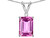 Star K Classic Octagon Emerald Cut 8x6mm Created Pink Sapphire Pendant Necklace - 314267W