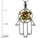 Star K Large Hamsa Hand Jewish Star of David Pendant Necklace with Genuine Smoky Quartz in 10 kt Two Tone Gold 310894BF