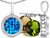 Switch-It Gems Round 10mm Simulated Blue Topaz Pendant Necklace Total of 12 Interchangeable Simulated Birth Months 307767T