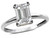 Star K Classic Octagon Emerald Cut 8x6mm Genuine White Topaz Solitaire Engagement Promise Ring