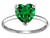 Star K Simulated Emerald Heart Shape 8mm Solitaire Engagement Ring