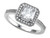 Zoe R Sterling Silver Micro Pave Hand Set Cubic Zirconia CZ Princess Cut Center Engagement Ring BM10123 - BM10123T5