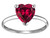 Star K Created Ruby Heart Shape 8mm Solitaire Engagement Ring - 312016B6