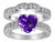 Star K 8mm Heart Shape Genuine Amethyst Wedding Set - 305386T10