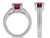Star K Round 7mm Created Ruby Wedding Ring - 307602T5