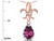 Star K Pear Shape 8x6mm Genuine Rhodolite Fleur De Lis Pendant Necklace 10k Rose Gold 313045AP