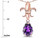 Star K Pear Shape 8x6mm Genuine Amethyst Fleur De Lis Pendant Necklace 18k Rose Gold 313054AX