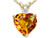 Star K Heart Shape 8mm Genuine Citrine Heart Pendant Necklace in 14 kt White Gold 305891B