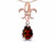 Star K Pear Shape 8x6mm Genuine Garnet Fleur De Lis Pendant Necklace 14k Rose Gold 312986P