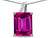 Star K Large 10x8 Octagon Emerald Cut Simulated Pink Tourmaline Pendant Necklace - 313511AP