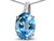 Star K 14k Gold Oval 9x7 Genuine Blue Topaz Journey Pendant Necklace