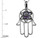 Star K Large Hamsa Hand Jewish Star of David Pendant Necklace with Simulated Alexandrite in 10 kt White Gold 310901AF