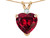 Star K 8mm Created Ruby Heart Pendant Necklace in 14 kt Yellow Gold 311259A