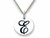 Stellar White Sterling Silver Initial E Personalized Alphabet Disc Pendant Necklace Chain Included SS8002ET