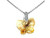 Finejewelers Sterling Silver Light Orange Crystal Butterfly Pendant Necklace made with Swarovski Elements on 18 Inch SF1031T