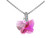 Finejewelers Sterling Silver Pink Color Crystal Butterfly Pendant Necklace made with Swarovski Elements SF1030T