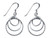 Stellar White Rhodium Bright Cut 3 Circles Shepherd Earrings in Rhodium Plated Silver SE1653BE