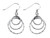 Stellar White Rhodium Bright Cut Circles Shepherd Hook Earrings in Rhodium Plated Silver SE1655BE