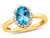 Finejewelers 10k Yellow Gold 8x6mm Oval Swiss Blue Topaz with White Topaz accent stones Halo Ring - R10563SPMUL810KYW8