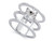 Finejewelers Sterling Silver 3 Triple Band Ring with 7mm White Topaz Cushion-Cut - R10488WTT7