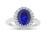 Finejewelers Sterling Silver 5.70 cttw 8x10mm Oval Created Blue Sapphire and White Topaz accent stones Halo Ring - R11186MUL7T6