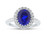 Finejewelers Sterling Silver 5.70 cttw 8x10mm Oval Created Blue Sapphire and White Topaz accent stones Halo Ring - R11186MUL7T8